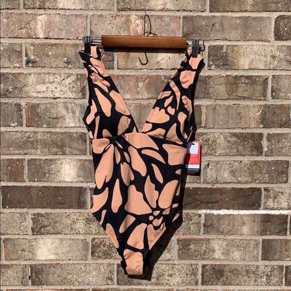 Take 50% OFF- Sofia by Sofia Vergara Black and Tan Swimsuit, Size-XS - Picture 1 of 13